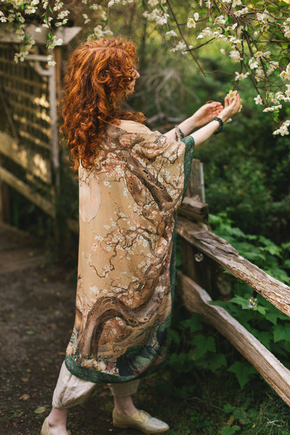 Fable Bohemian Goddess Starduster Kimono with Deer and Moon