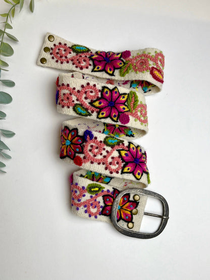 Predorder - Andean Blossom Wide Embroidered Belt