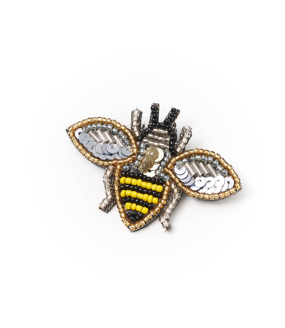 Bala Mani Beaded Bee Brooch Pin