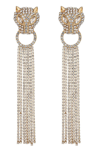 Jaguar Fringe Drop Earrings