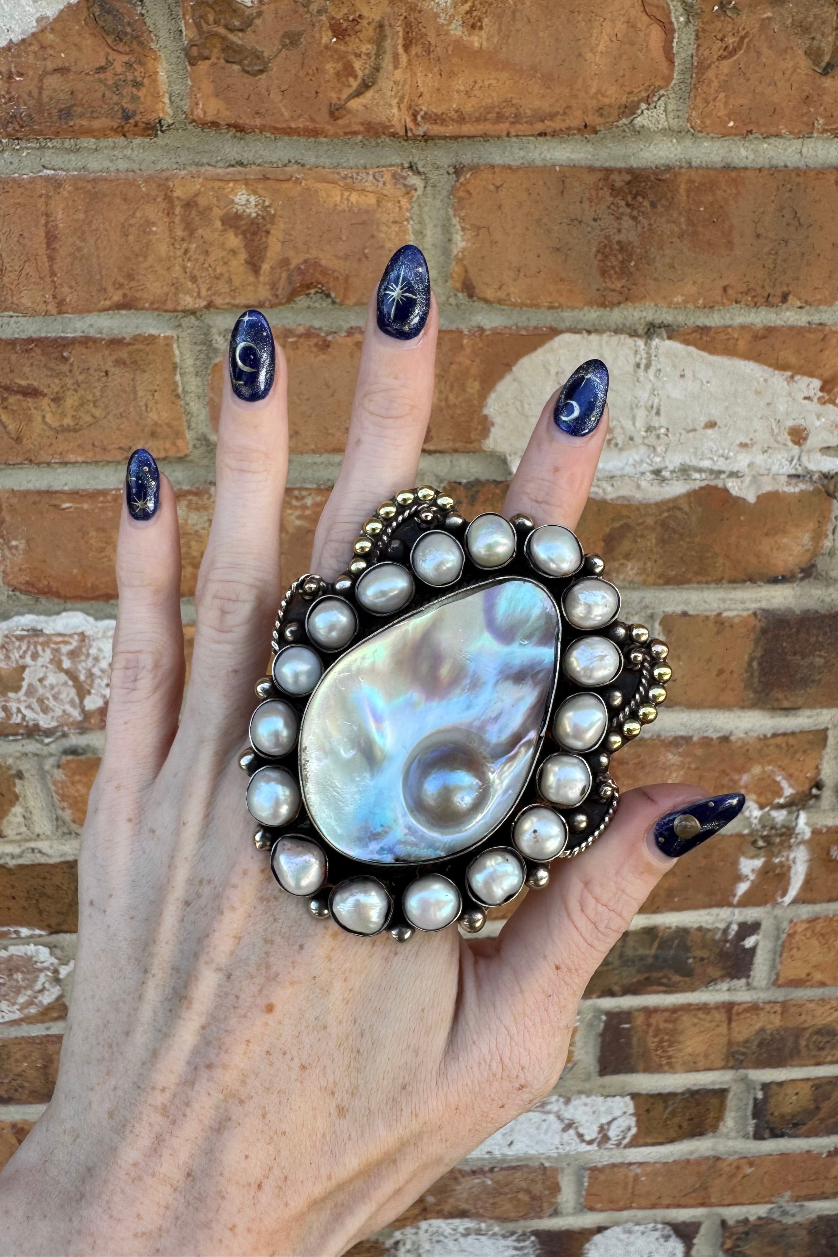 Mother of Pearl Oyster Ring