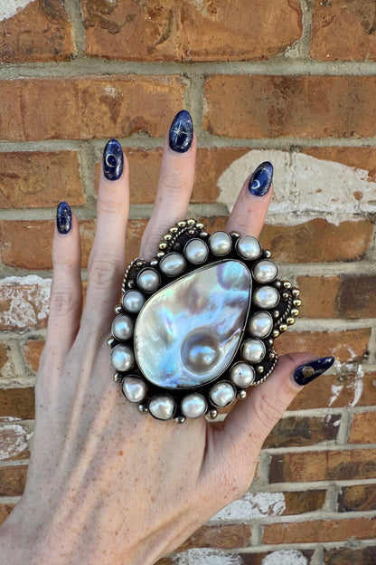 Mother of Pearl Oyster Ring