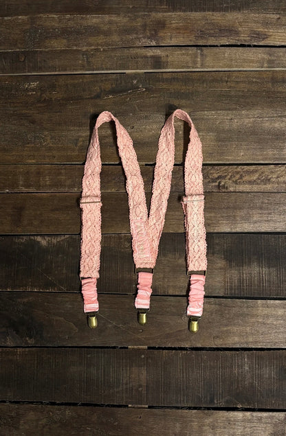 Gypsy Suspenders in Pink Lace
