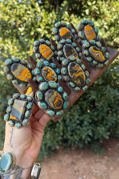 Big Bumble Bee Jasper w/ Turquoise Rings