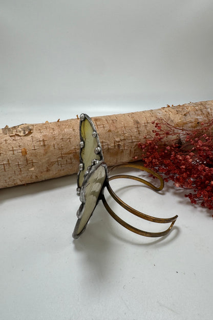 Butterfly Recycled Tin Cuff Bracelet w/ Gemstone Style 30