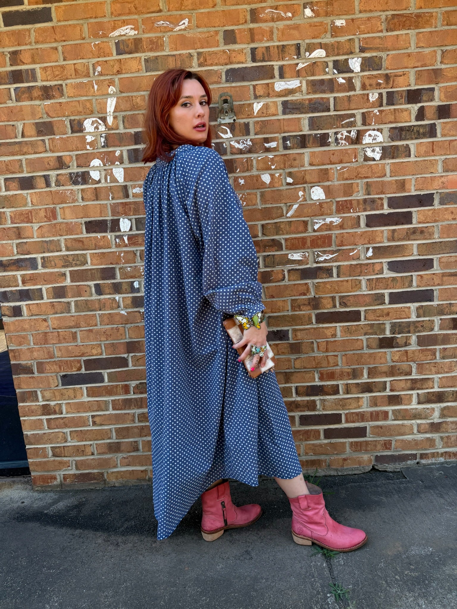 Sweet Nothings Button Down Dress in Navy