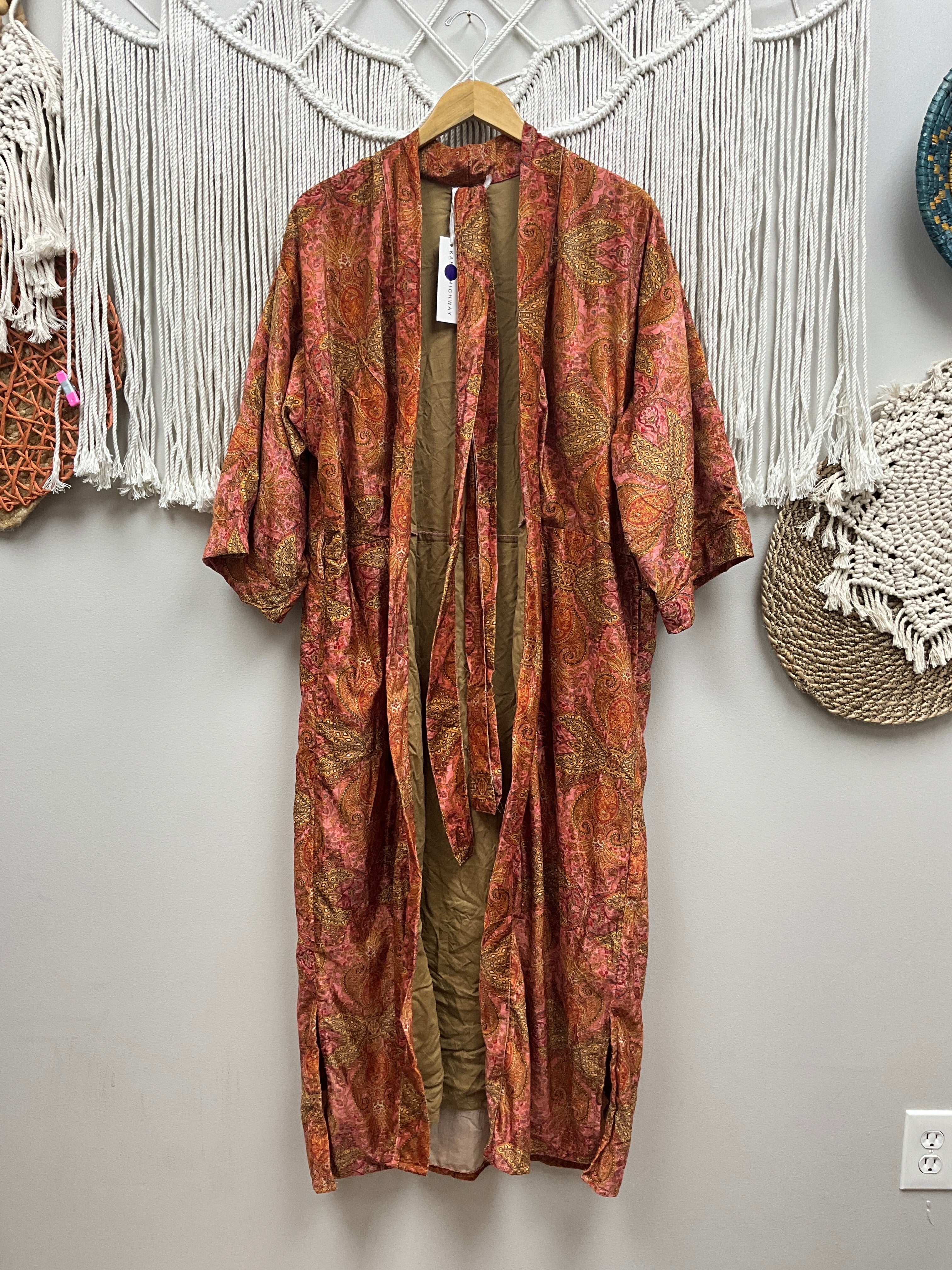 Sale - The Karma Velvet Printed Kimono w/ Tie