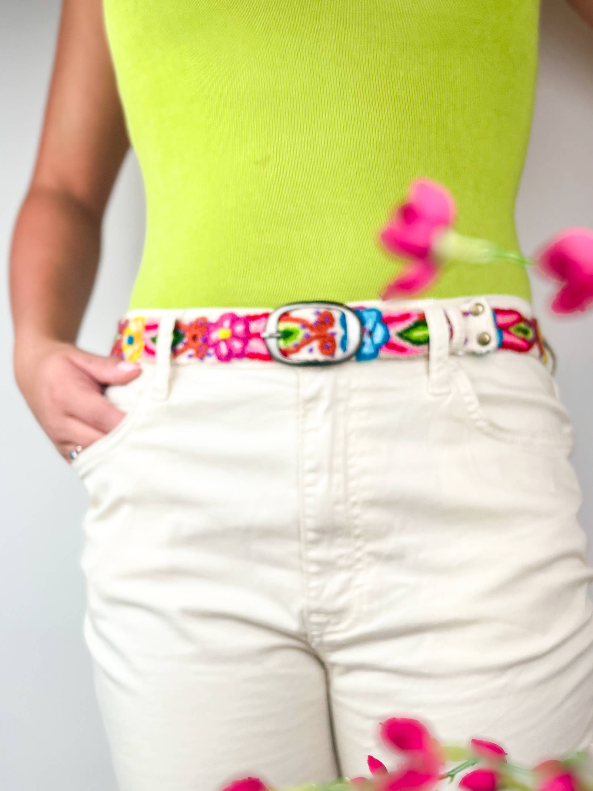 Preorder - Primavera Skinny Embroidered Belt