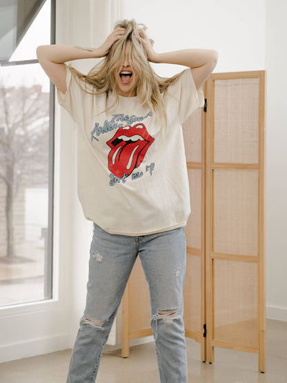 Rolling Stones Start Me Up Off White Thrifted Graphic Tee