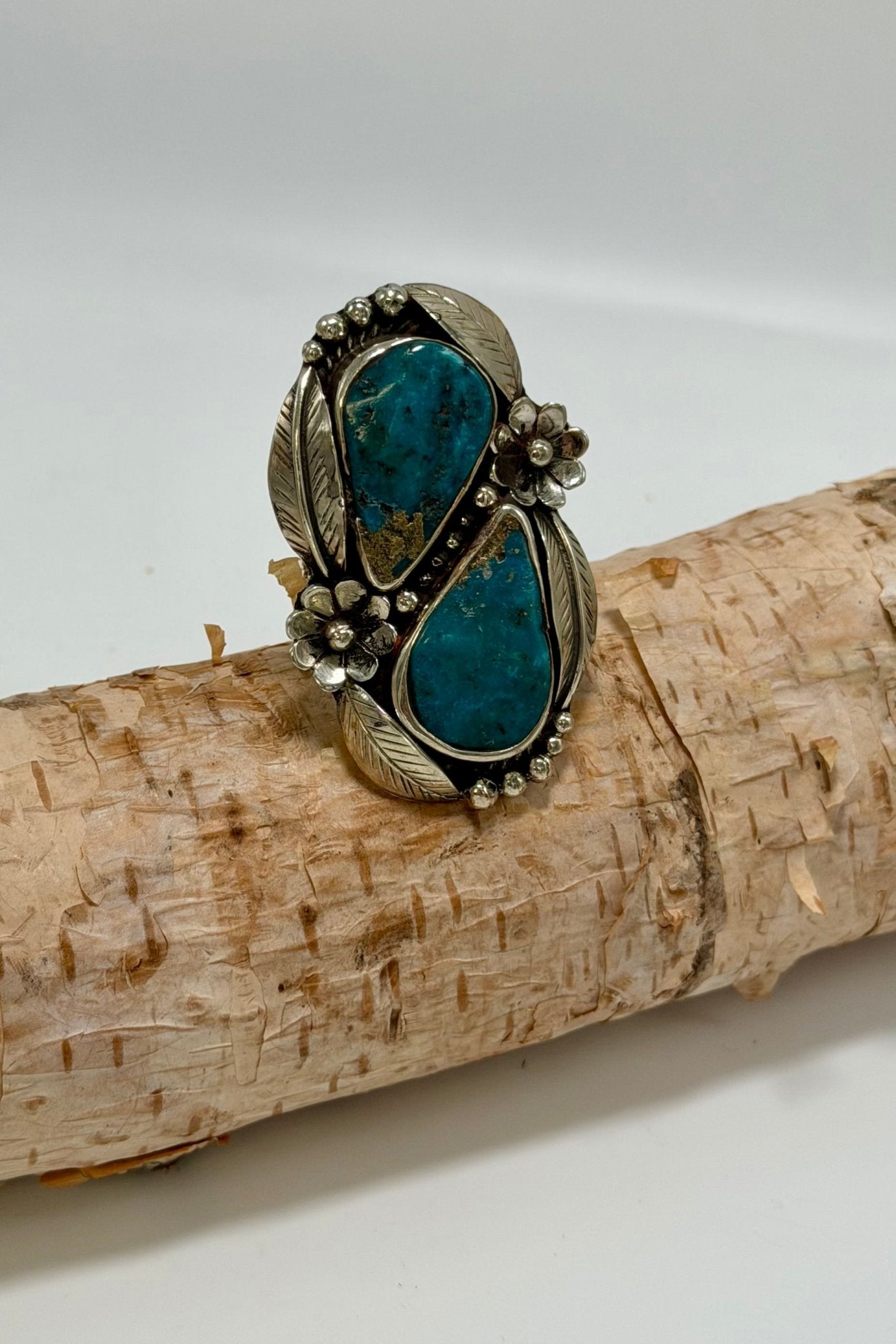2 x Turquoise Leaf Ring - ivyandlavyboutique ivyandlavyboutique