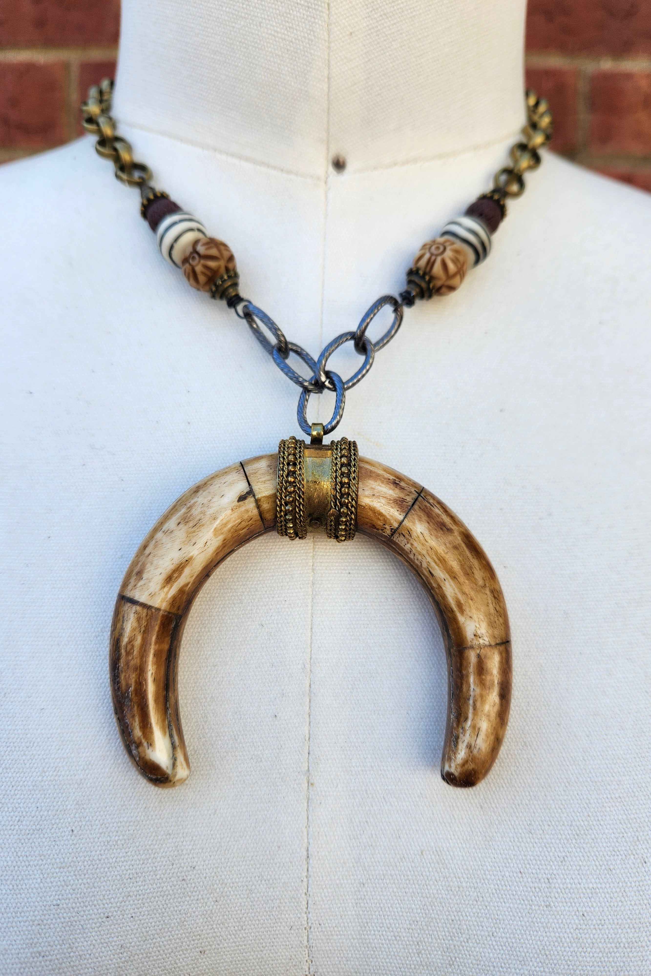 One of a Kind: Bull Horn Necklace