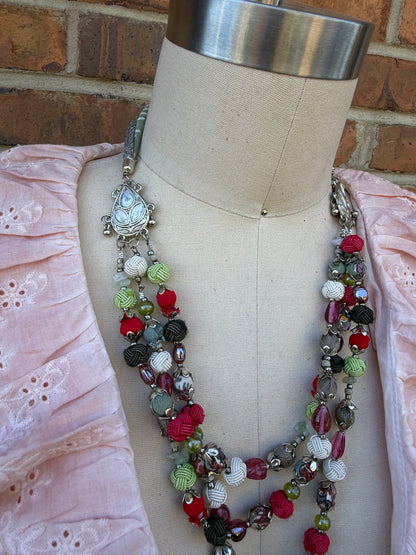 Final Sale - Tiered Knotted Ball Necklace