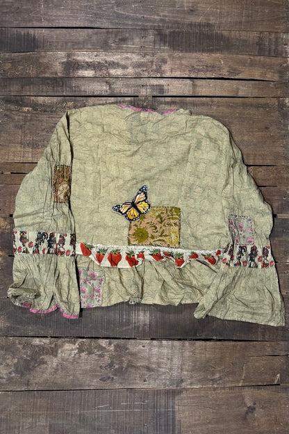 Honey Bloom Top in Moss