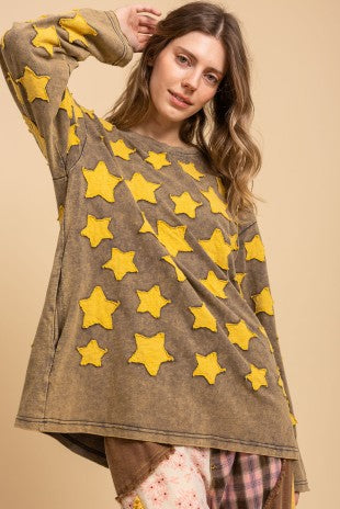 Little Star Patchwork Long Sleeve Top