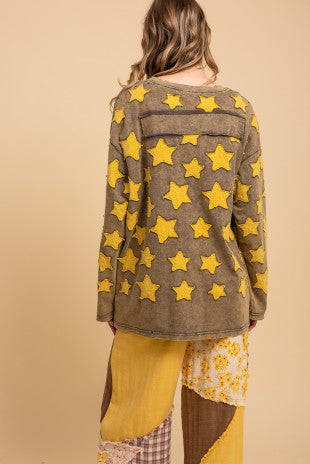 Little Star Patchwork Long Sleeve Top