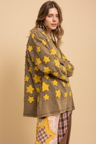 Little Star Patchwork Long Sleeve Top