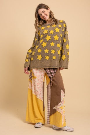 Little Star Patchwork Long Sleeve Top