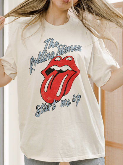 Rolling Stones Start Me Up Off White Thrifted Graphic Tee