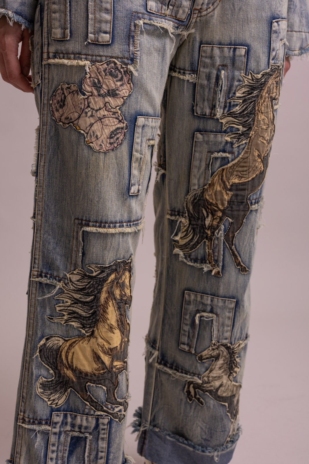 Preorder Shipping 12/15 - Horse Patchwork Straight Leg Pant