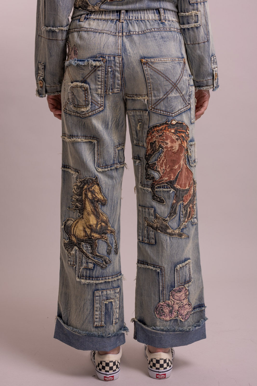 Preorder Shipping 12/15 - Horse Patchwork Straight Leg Pant