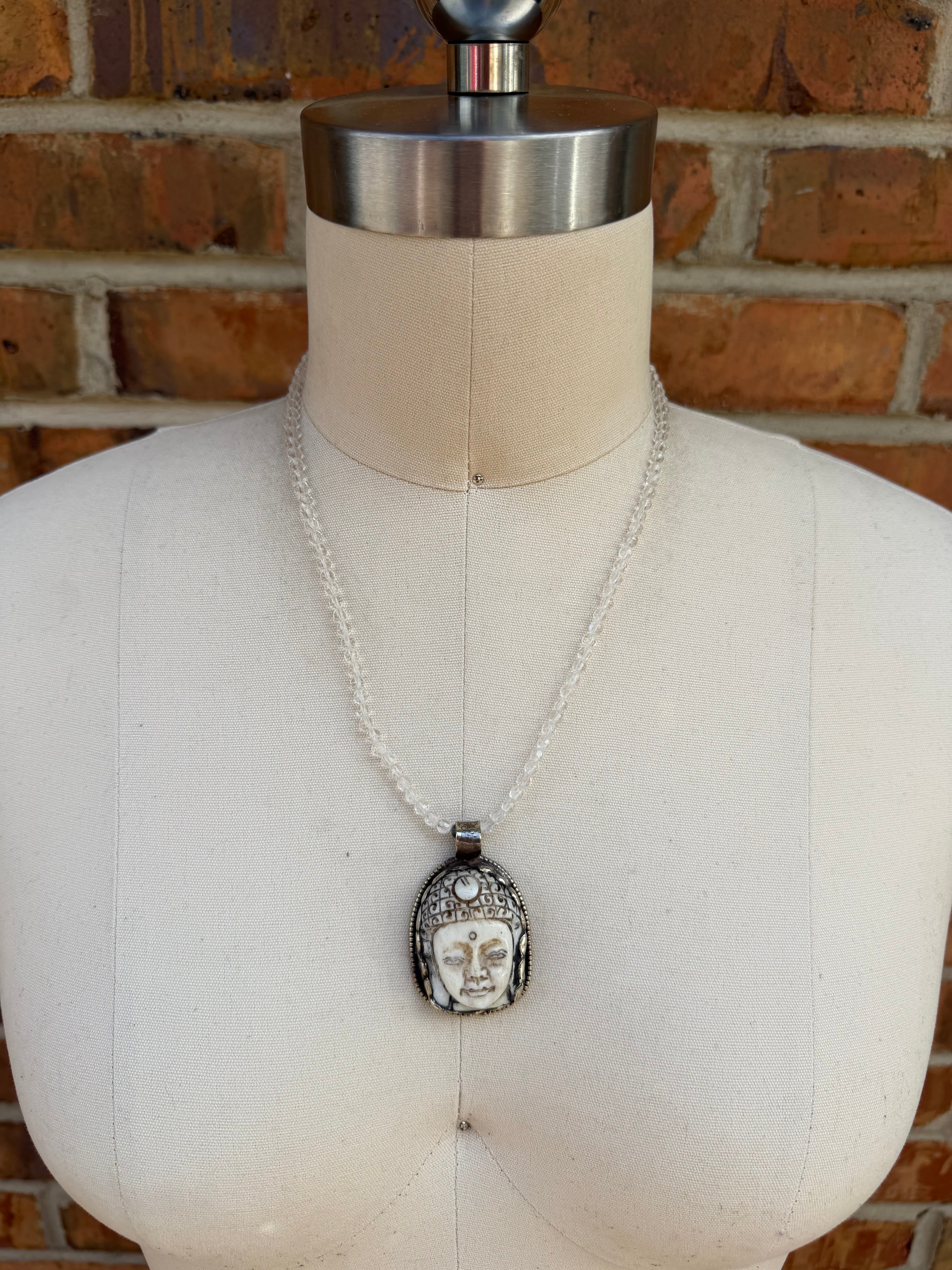Sale - Crystal w/ Tibetan Silver Pendant
