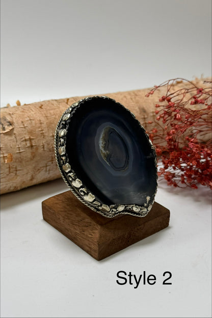 Pretty in Deep Dark Geode Slab Ring