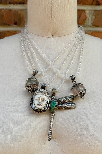 Sale - Crystal w/ Tibetan Silver Pendant