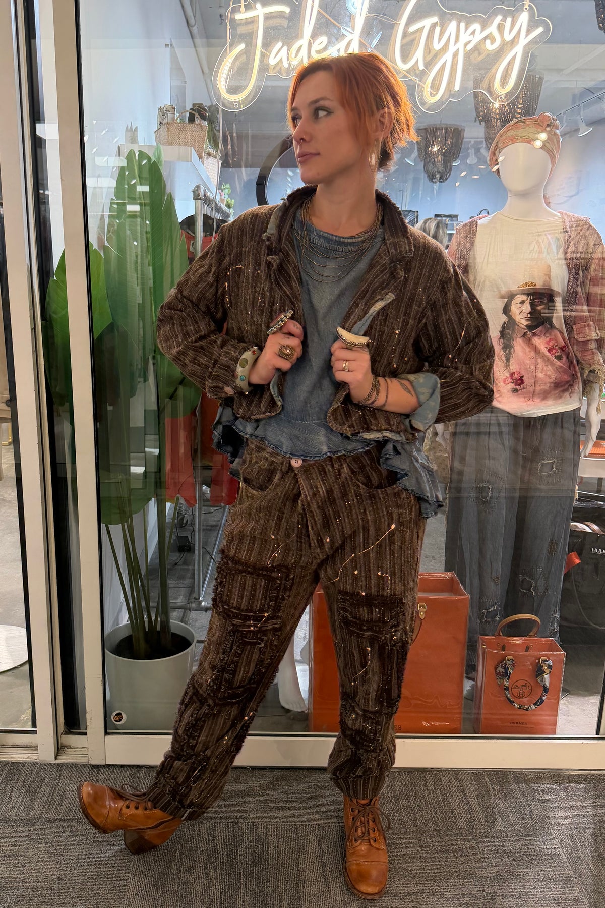 Preorder Ships Out in December Quiet Escape Jacket- Chocolate Stripes