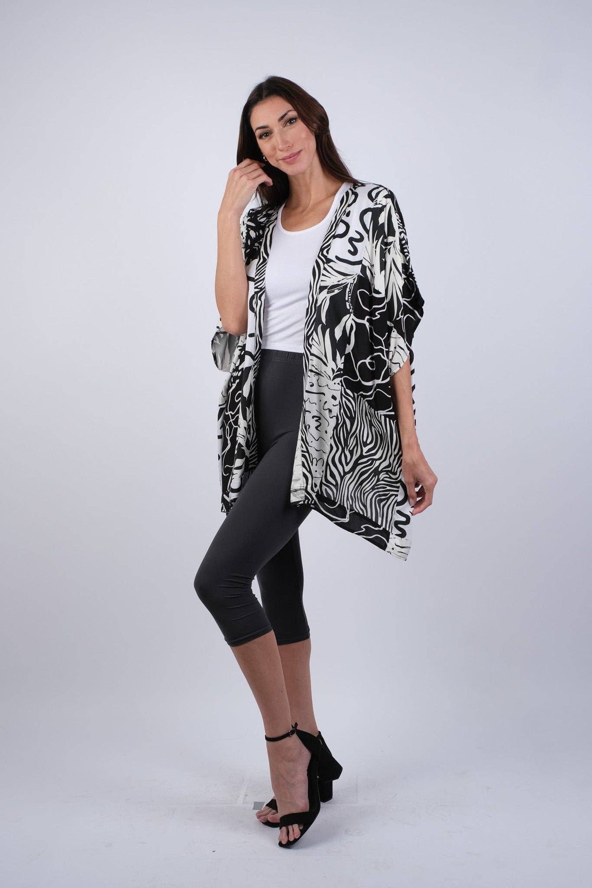 Black & White Aura Patchwork Cardigan