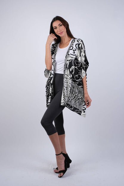 Black & White Aura Patchwork Cardigan
