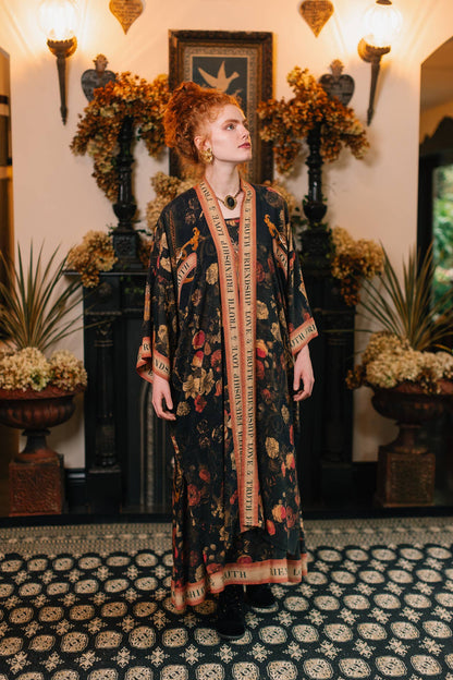 Preorder November -  Heart of Gold Opera Duster Kimono Robe w/ Sacred Heart