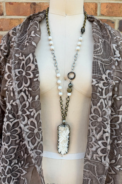 OOAK Dragonfly Garden Necklace