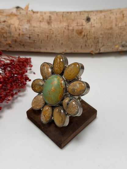 Circle on Circle Turquoise Ring