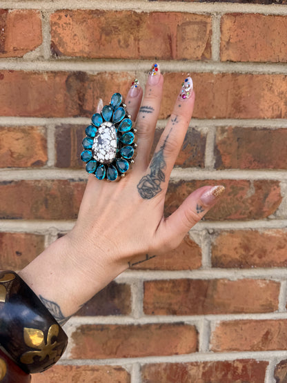 Back Around Gem Ring - Adjustable