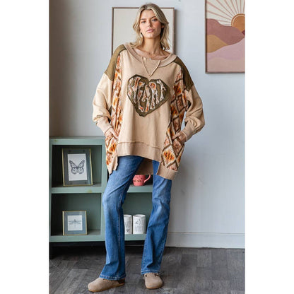 Sale - Spread Love Patched Heart Top