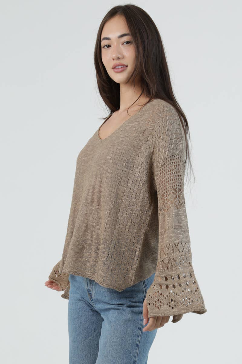 Simple Chic Flare Sleeve Sweater
