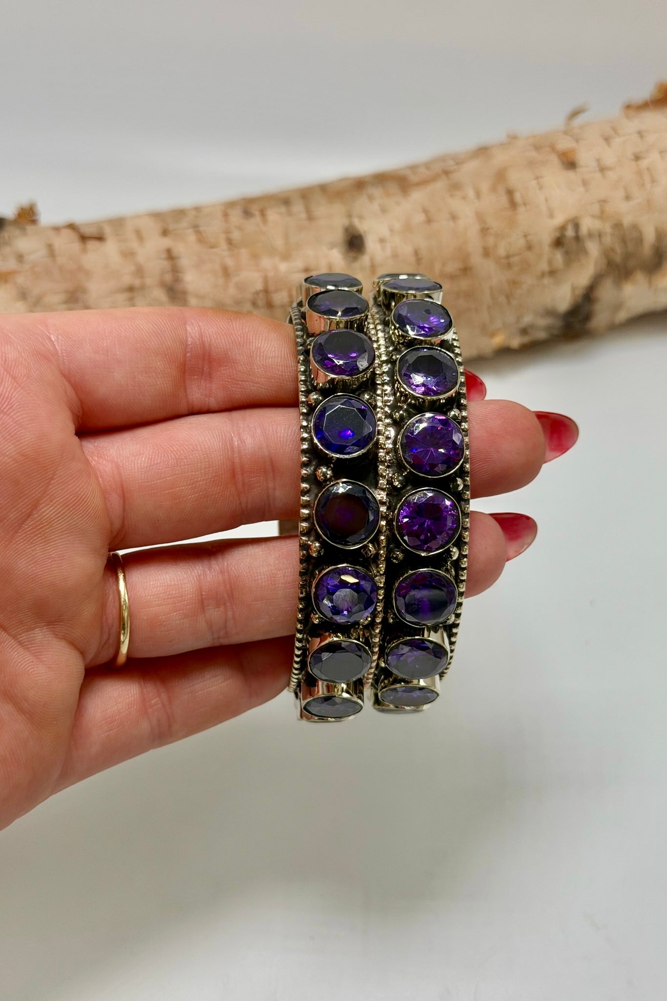 Stackable amethyst bracelets