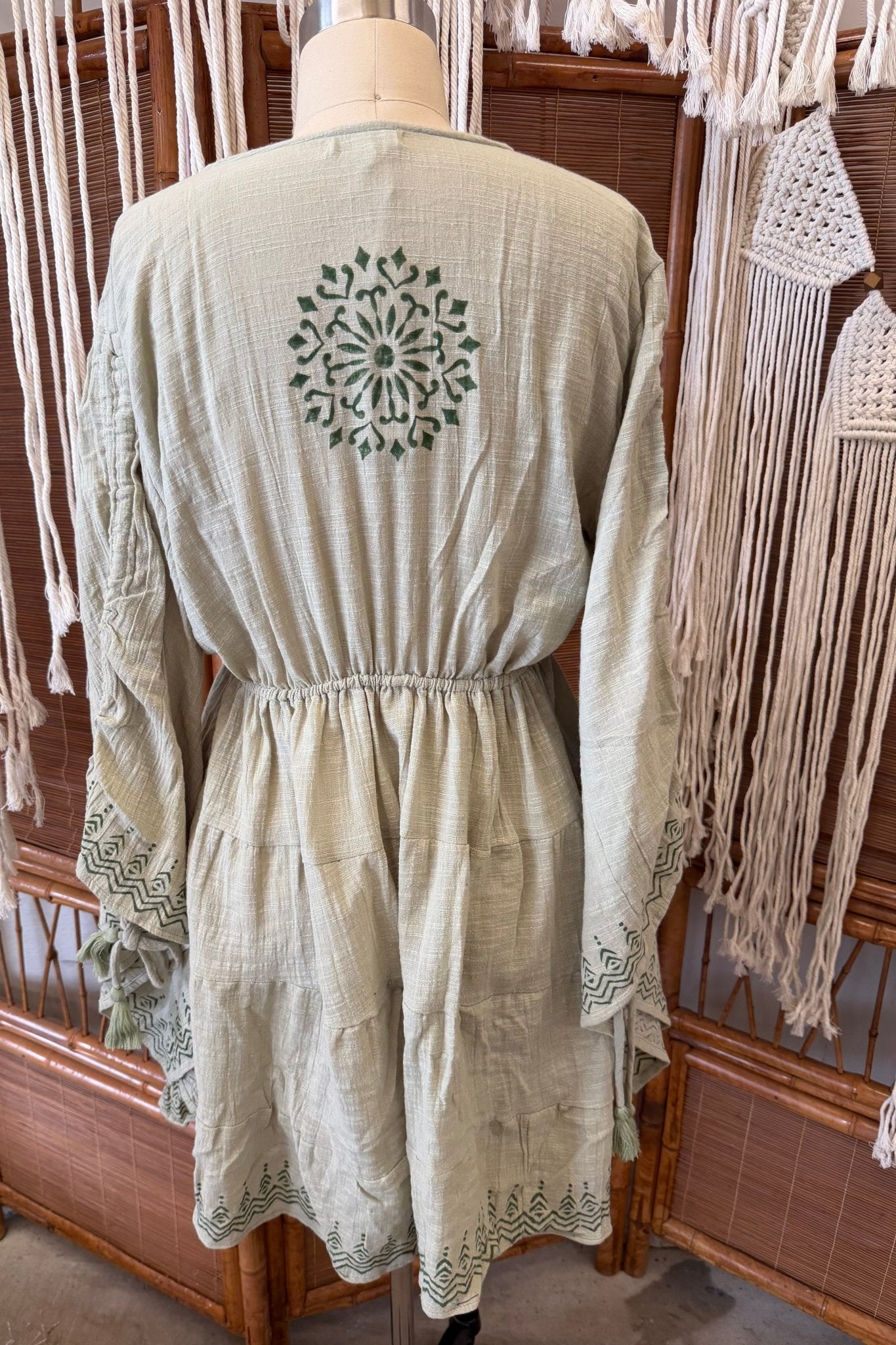 3715 Cotton Block Print Short Dress - ivyandlavyboutique Karma Highway