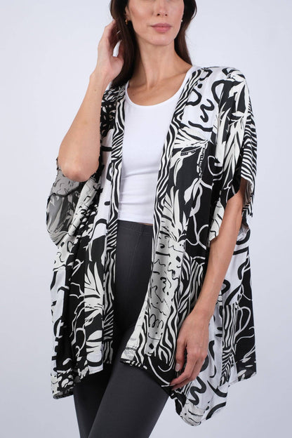 Black & White Aura Patchwork Cardigan