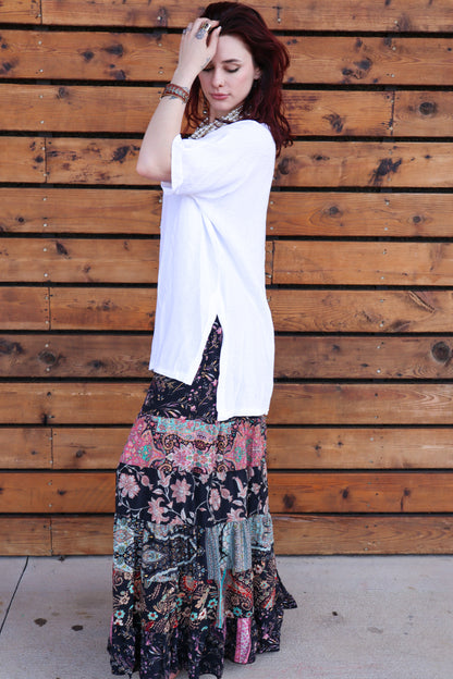Jasmine High-Low Tunic Top in Mesh Linen