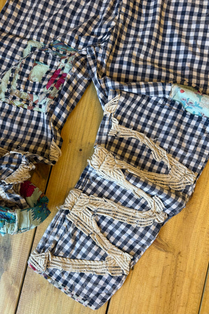 Traveling On Pants in Black Gingham