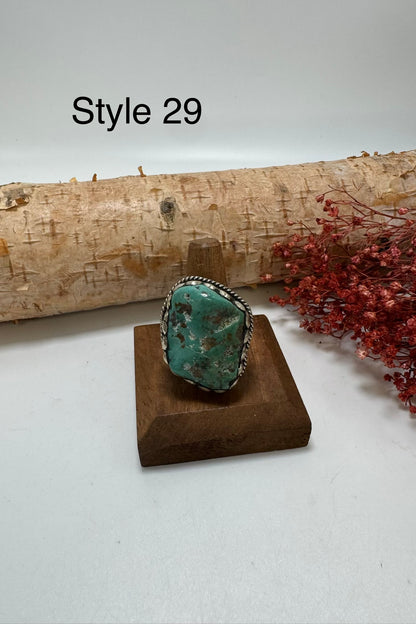 Lil Turquoise Chunk Stone Ring