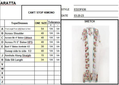 Can't Stop Kimono: Ivory / One Size