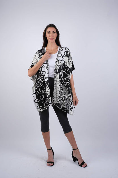 Black & White Aura Patchwork Cardigan