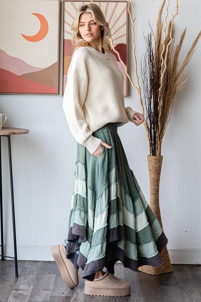 Sale - Wanderlust Boheme Layered Maxi Skirt