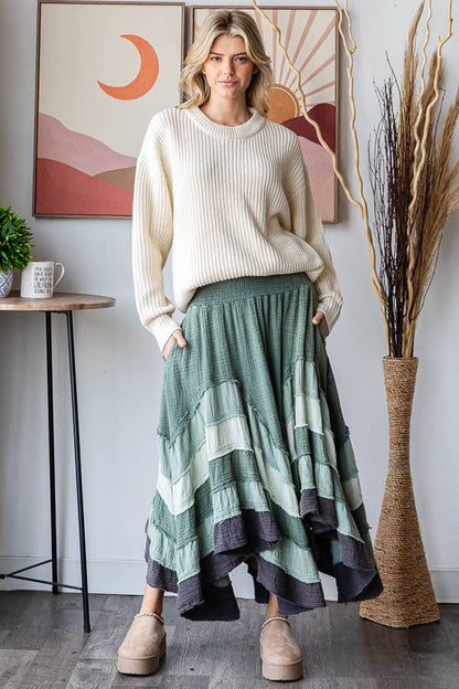 Sale - Wanderlust Boheme Layered Maxi Skirt