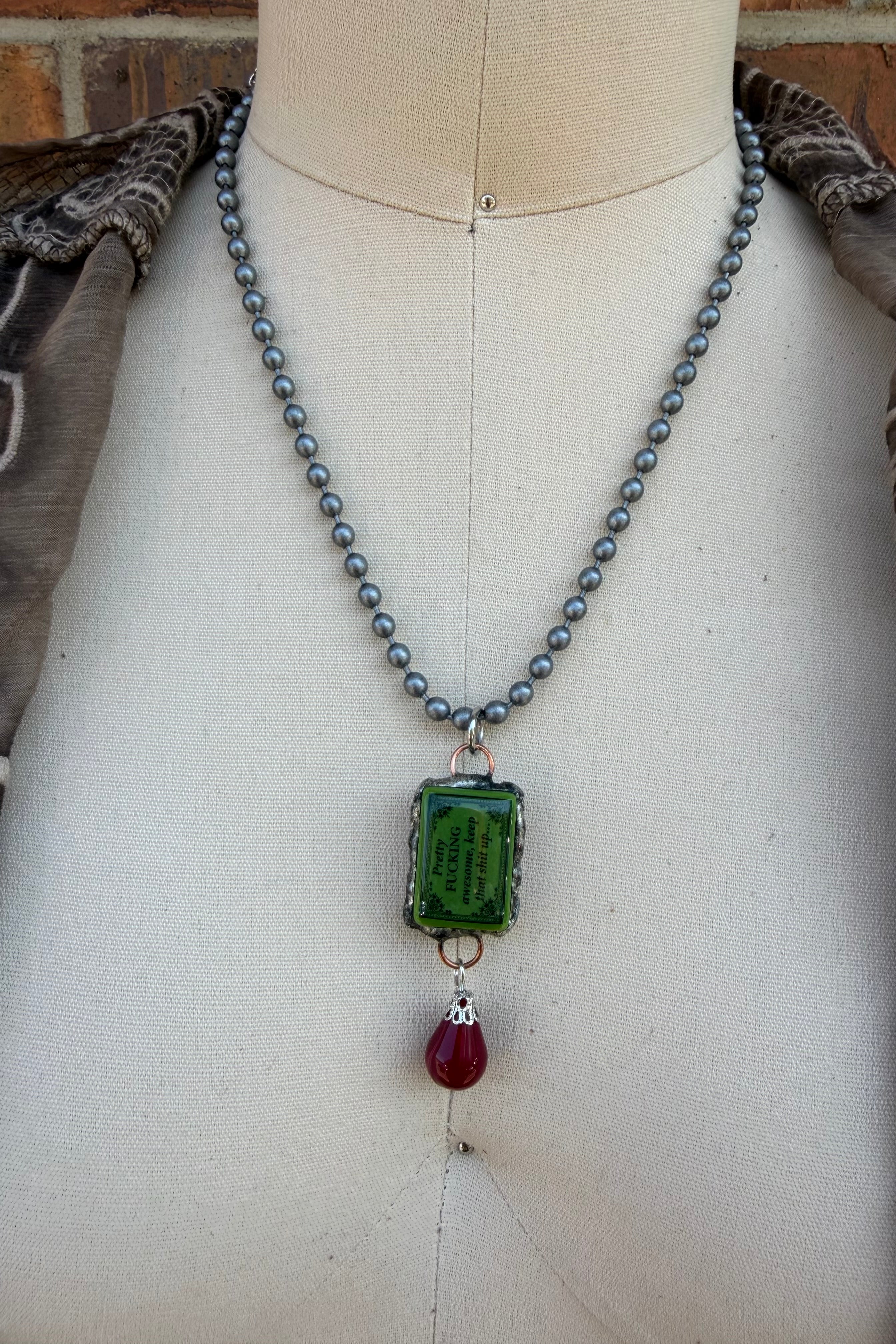 Sassy Mahjong Tile Necklace Style 13