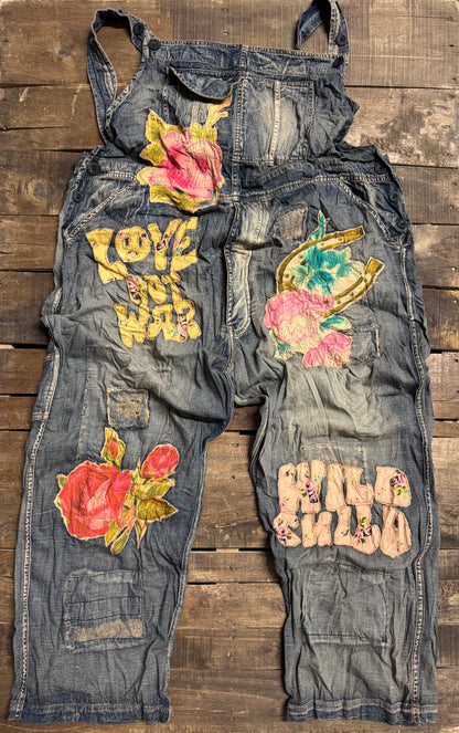 Sun Faded Trail Overalls in Love