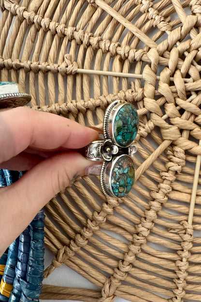 Turquoise Tibetan Silver Rings