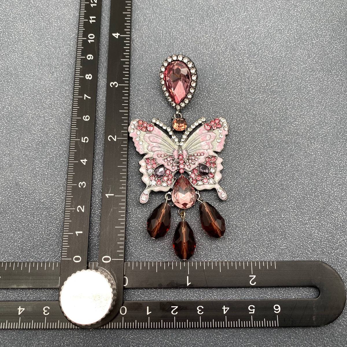 Vintage Sparkling Elegant Rhinestone Butterfly Charm Earring